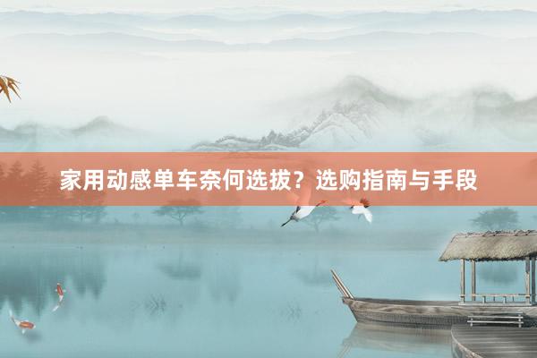家用动感单车奈何选拔？选购指南与手段
